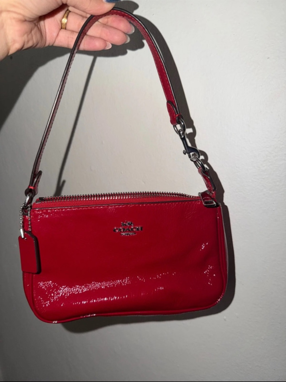 Coach Red Patent Leather Mini Shoulder Bag